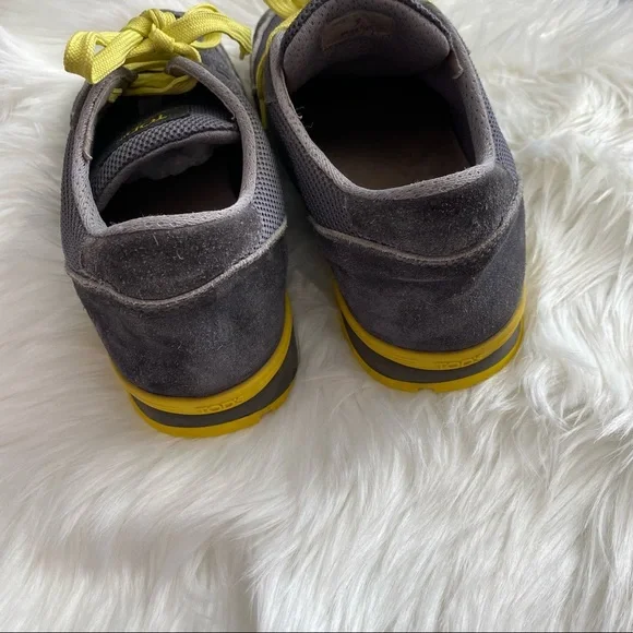 Tod's | Grey & Yellow Suede Allacciato Active Sportivo Sneakers - Picture 11 of 15